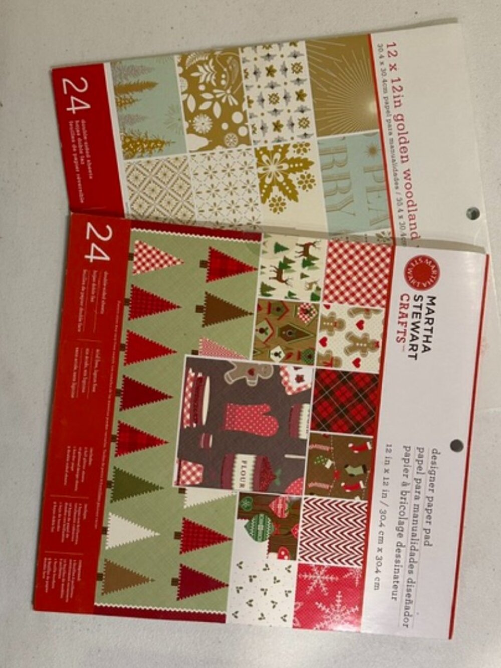Partially Used/New Papers in Martha Stewart Crafts Designer Christmas Paper Pads
